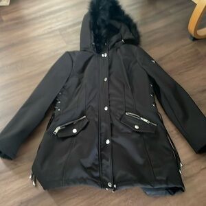 Guess Hooded Belted Raincoat Size Extra Large